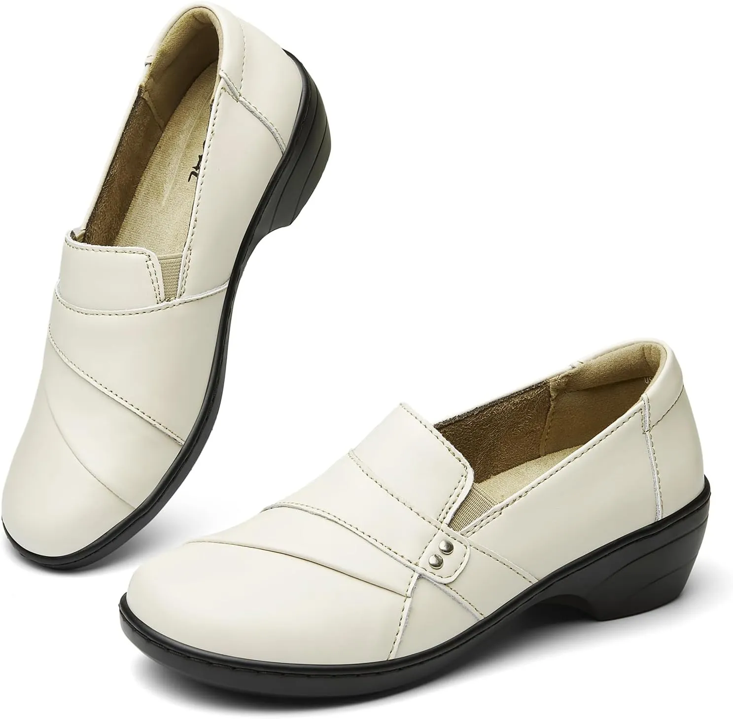Women's Comfortable & Lightweight Leather Loafers Slip-Ons Stylish Business Casual Dress Shoes Work Office Everyday Walking Shoes for Women