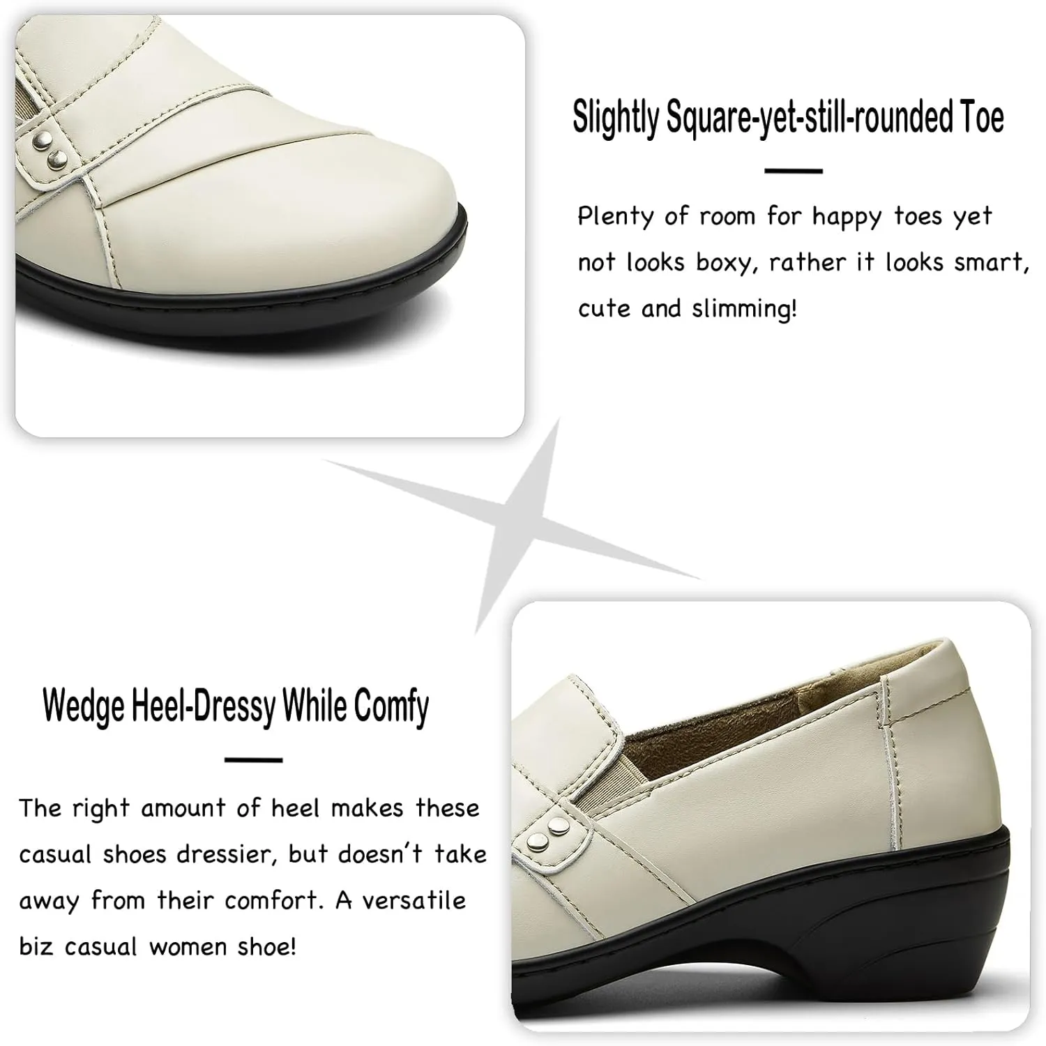 Women's Comfortable & Lightweight Leather Loafers Slip-Ons Stylish Business Casual Dress Shoes Work Office Everyday Walking Shoes for Women
