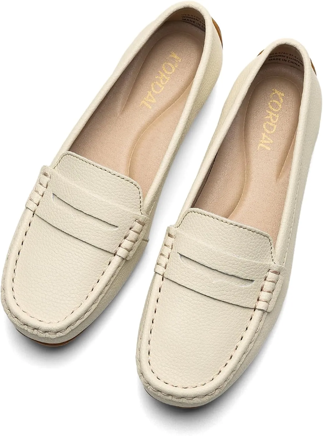 Women's Comfortable & Lightweight Leather Penny Loafers Slip-Ons Cute Business Casual Dress Shoes Work Office Flats Everyday Walking Shoes Driving Mocs for Women