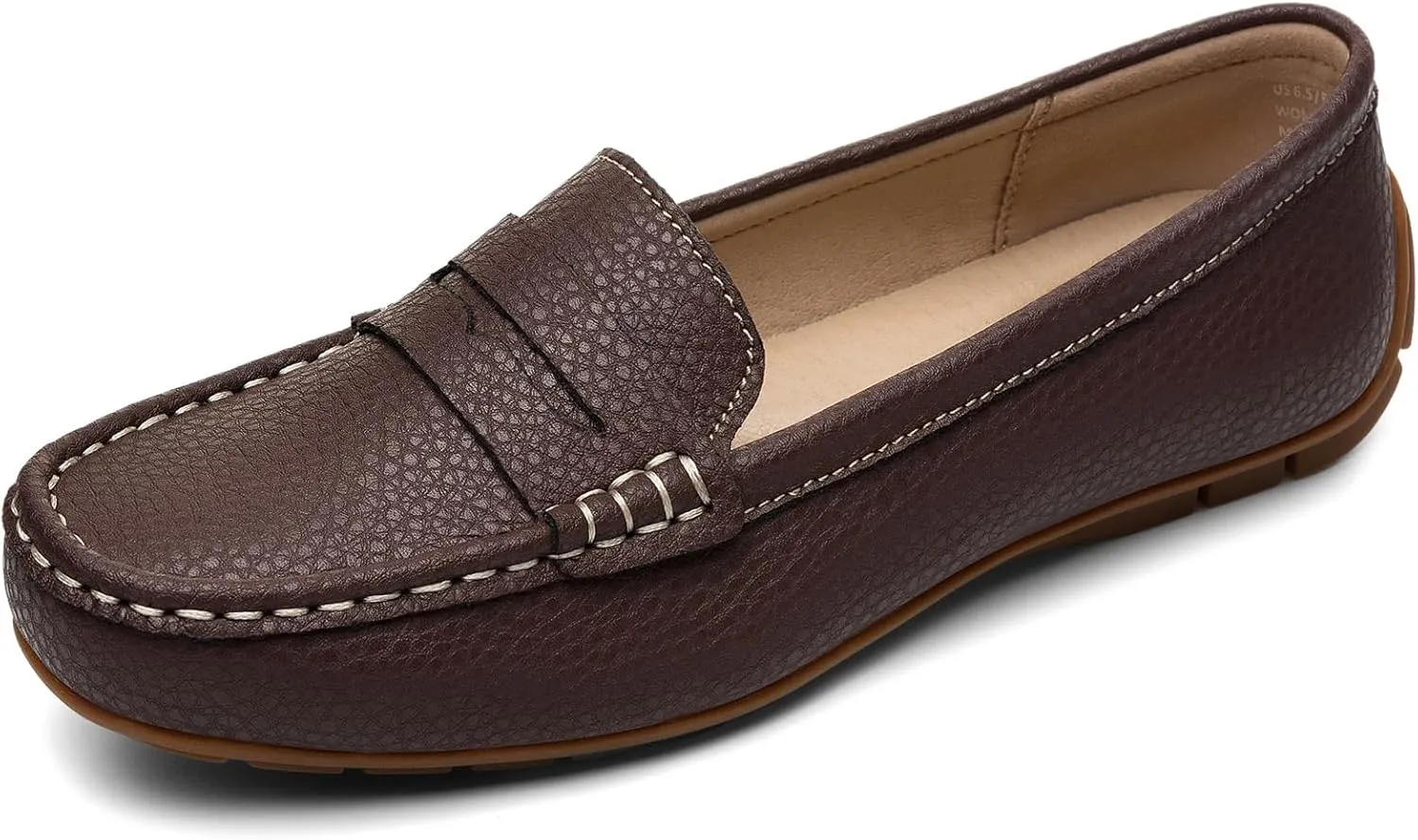 Women's Comfortable & Lightweight Leather Penny Loafers Slip-Ons Cute Business Casual Dress Shoes Work Office Flats Everyday Walking Shoes Driving Mocs for Women