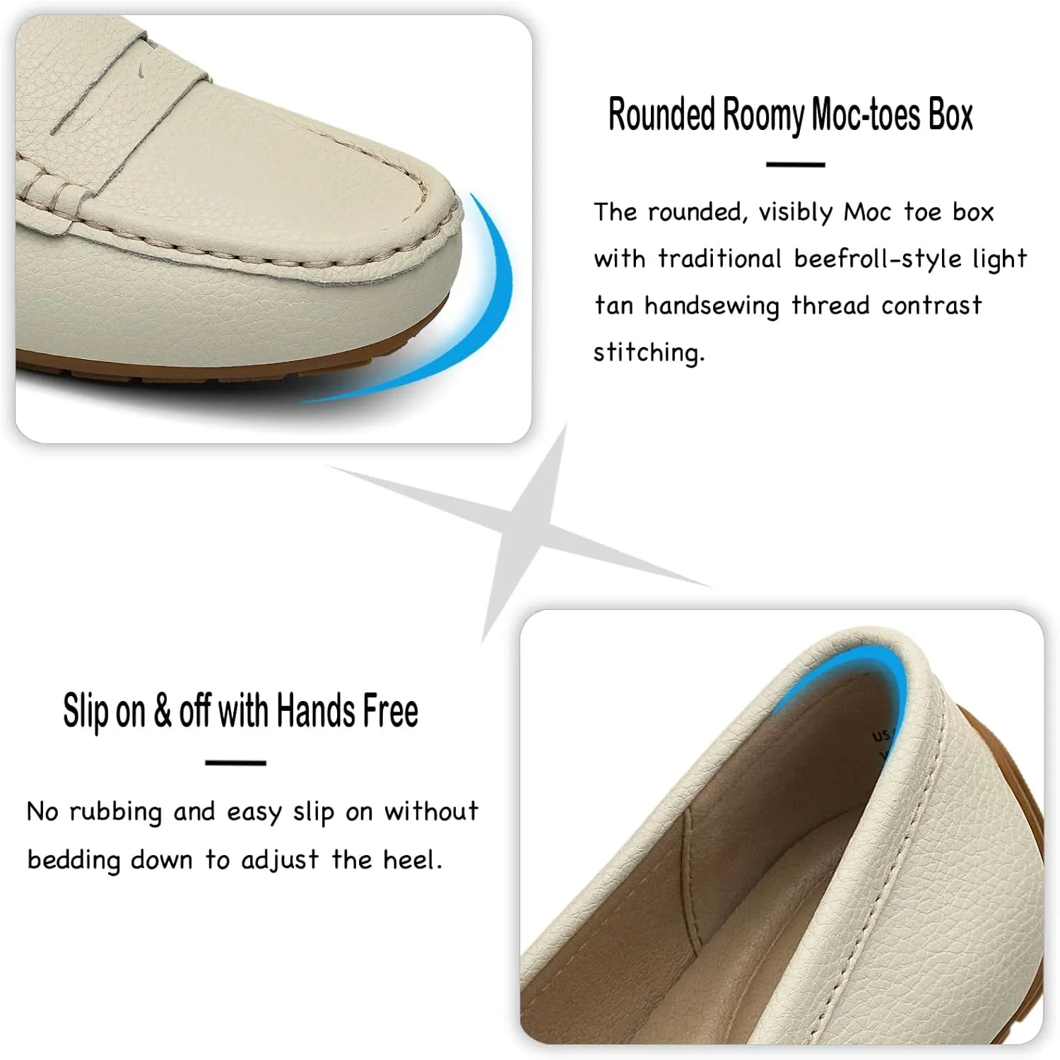 Women's Comfortable & Lightweight Leather Penny Loafers Slip-Ons Cute Business Casual Dress Shoes Work Office Flats Everyday Walking Shoes Driving Mocs for Women
