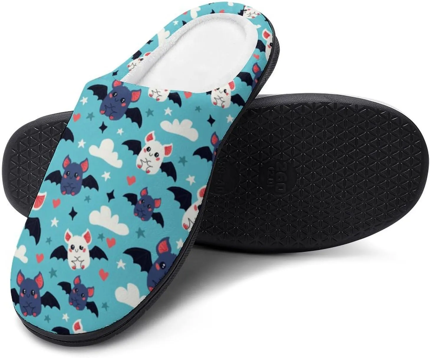 Womens Cowboy Cactus Slippers Men Warm Cotton House Slippers Hard Sole Soft Clog Slippers Slip-On Shoes Indoor Outdoor