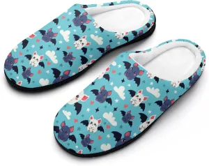 Womens Cowboy Cactus Slippers Men Warm Cotton House Slippers Hard Sole Soft Clog Slippers Slip-On Shoes Indoor Outdoor