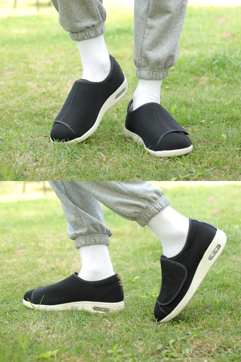 Women's Diabetic Shoes for Women Casual Adjustable Walking Shoes Wide Shoes for Elderly Swollen Feet Non-Slip Air Cushion Bottom Fattening and Widening