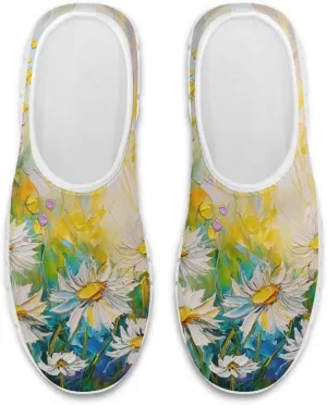 Women's Fashion Sneakers Lightweight Walking Casual Slip Ons Comfortable Flower Print Athletic Travel Shoes