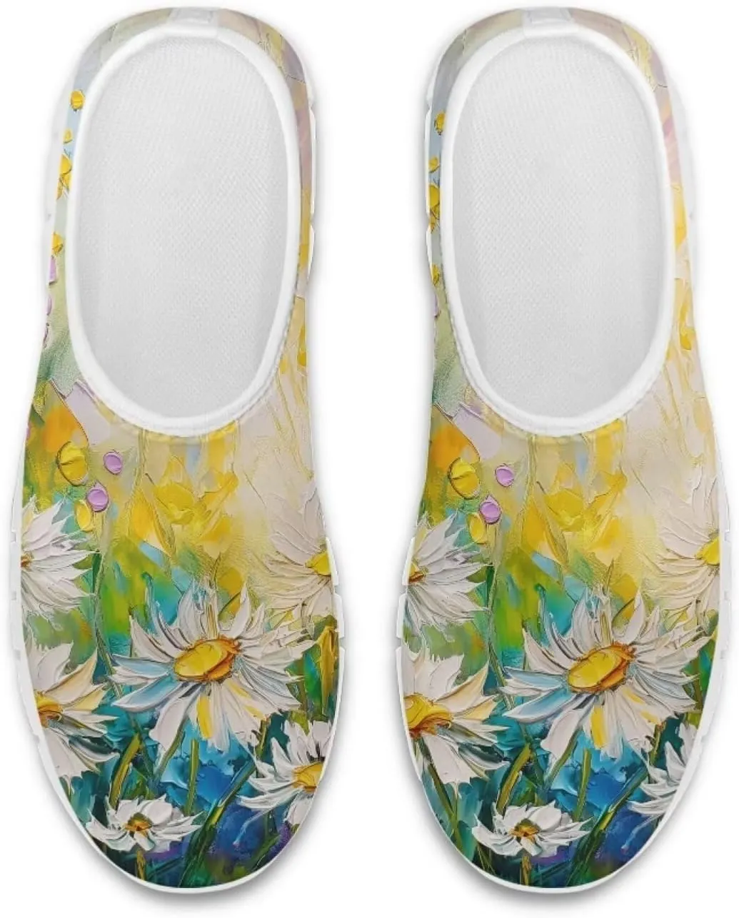 Women's Fashion Sneakers Lightweight Walking Casual Slip Ons Comfortable Flower Print Athletic Travel Shoes
