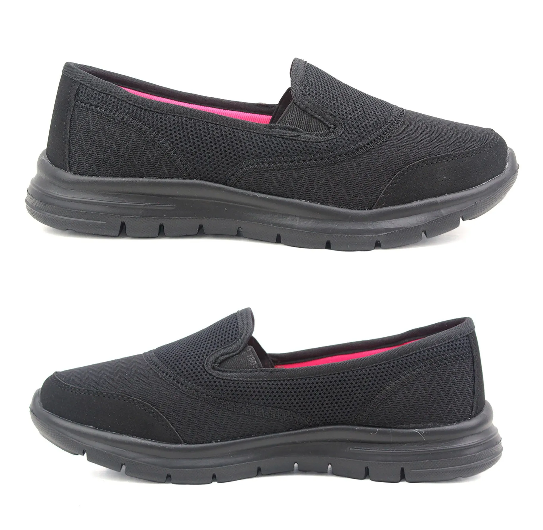 Womens Ladies Super Lightweight Slip On Mesh Active Sneaker Running Trainers