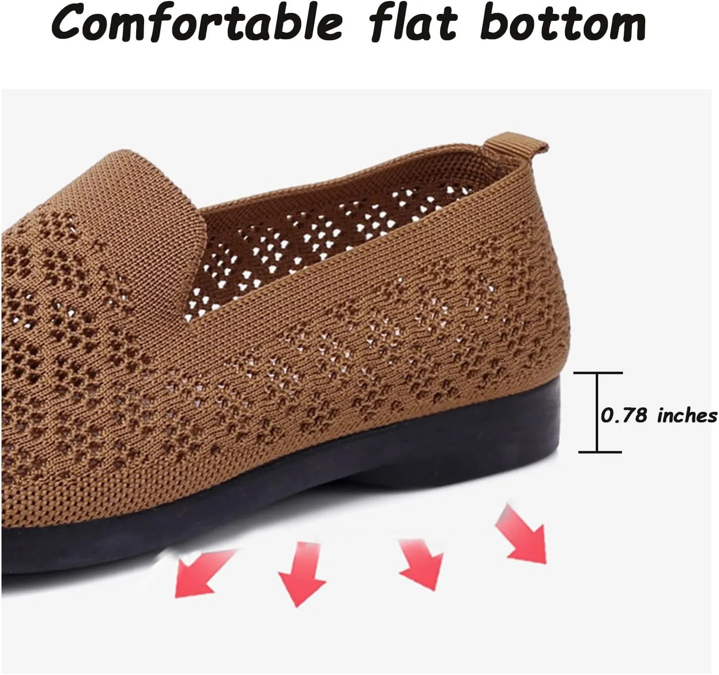 Women's Mesh Cutout Cloth Flats Loafer Shoes Round Toe Comfort Breathable Casual Slip On Walking Shoes for Flexible Workout