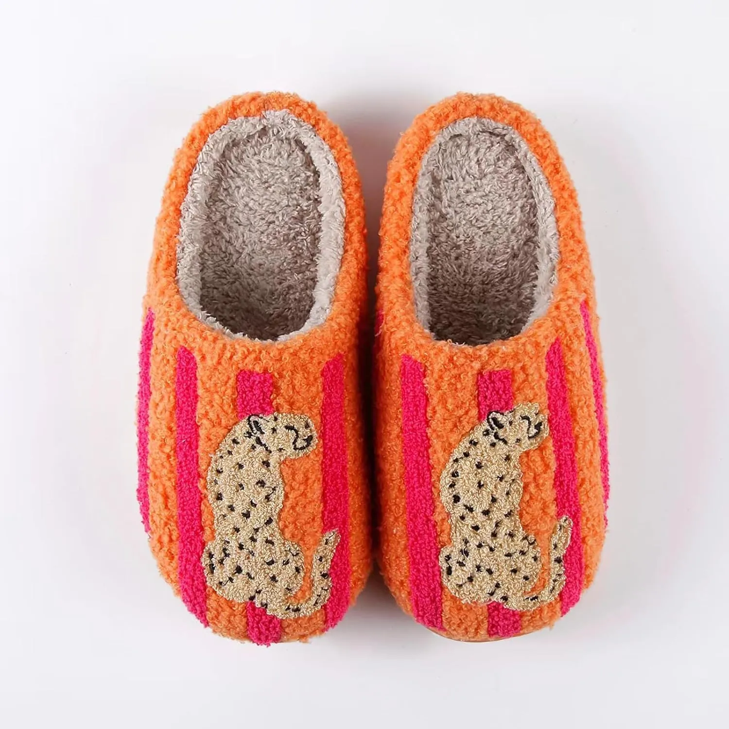 Women's Plush Heart Love Slippers - Blue Eyes Mushroom Cat Ears Retro Memory Foam Soft Plush Home Shoes