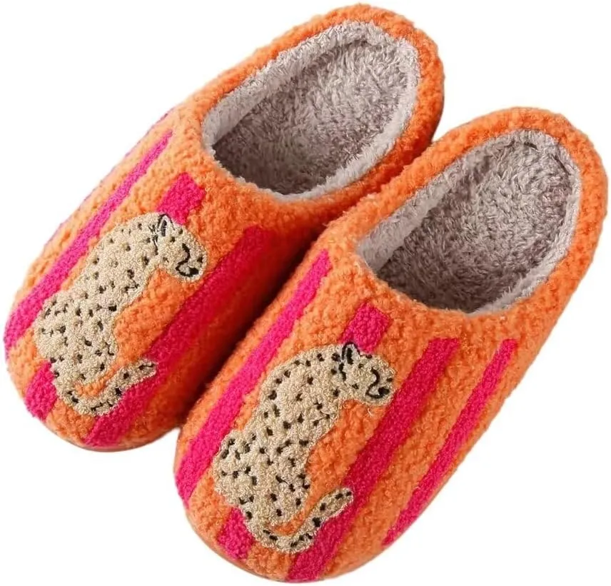 Women's Plush Heart Love Slippers - Blue Eyes Mushroom Cat Ears Retro Memory Foam Soft Plush Home Shoes