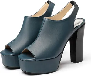 Women's Sandals Square Toe Platform Chunky Heel Fish Mouth High Heel Sandals Sexy Fashion Everyday Casual Walking Party Plus Size 12Cm/4.7 in Summer Sandals