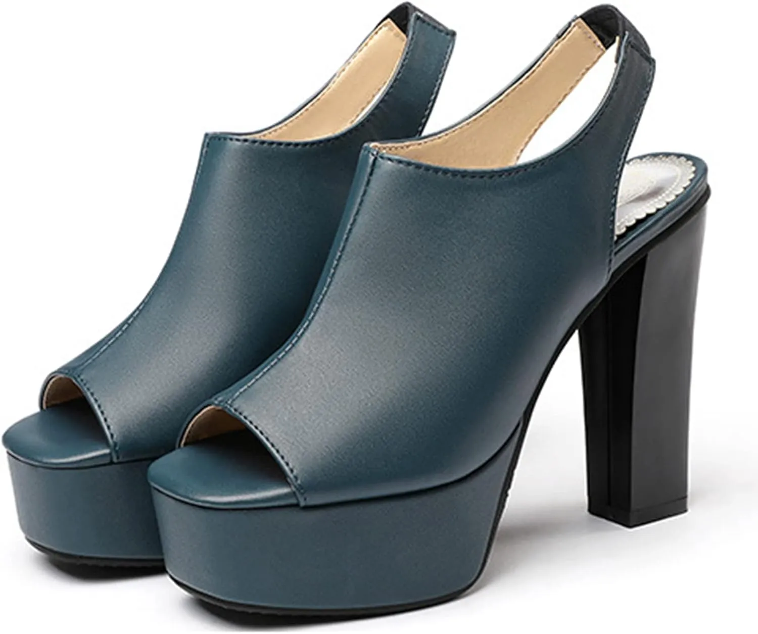 Women's Sandals Square Toe Platform Chunky Heel Fish Mouth High Heel Sandals Sexy Fashion Everyday Casual Walking Party Plus Size 12Cm/4.7 in Summer Sandals