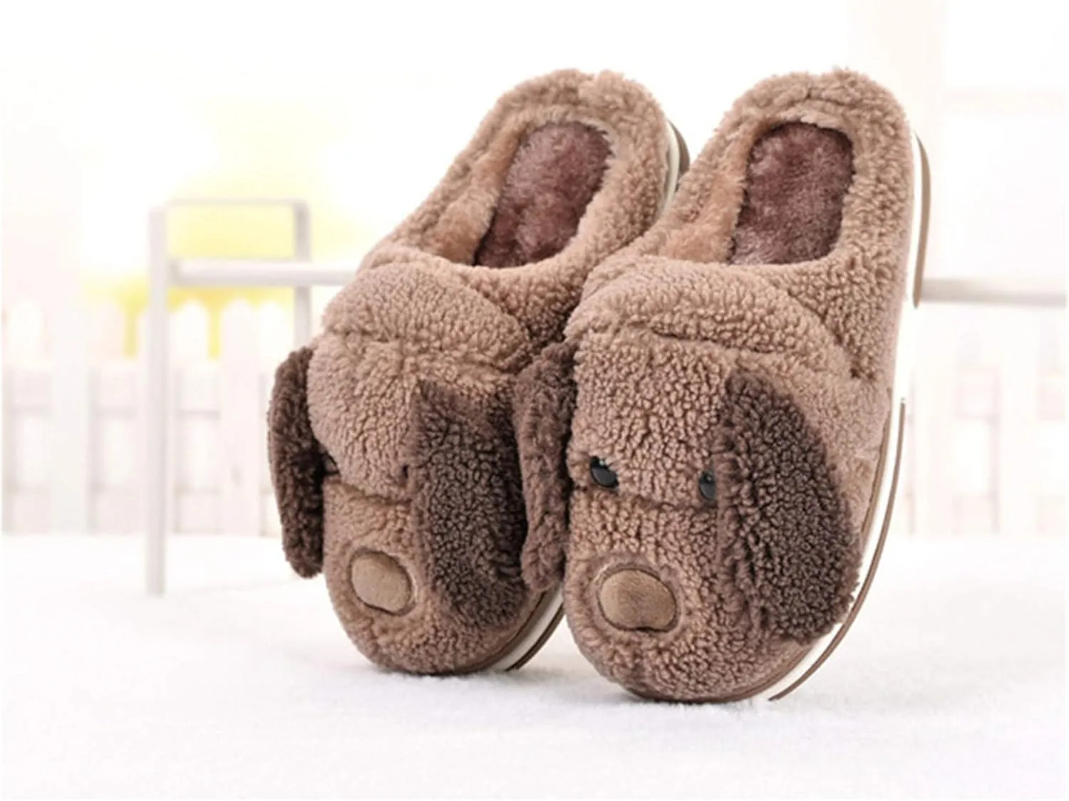 Women's Slippers Dog Animal Slippers Cartoon Plush Slippers Winter Warm Slippers Home Slippers