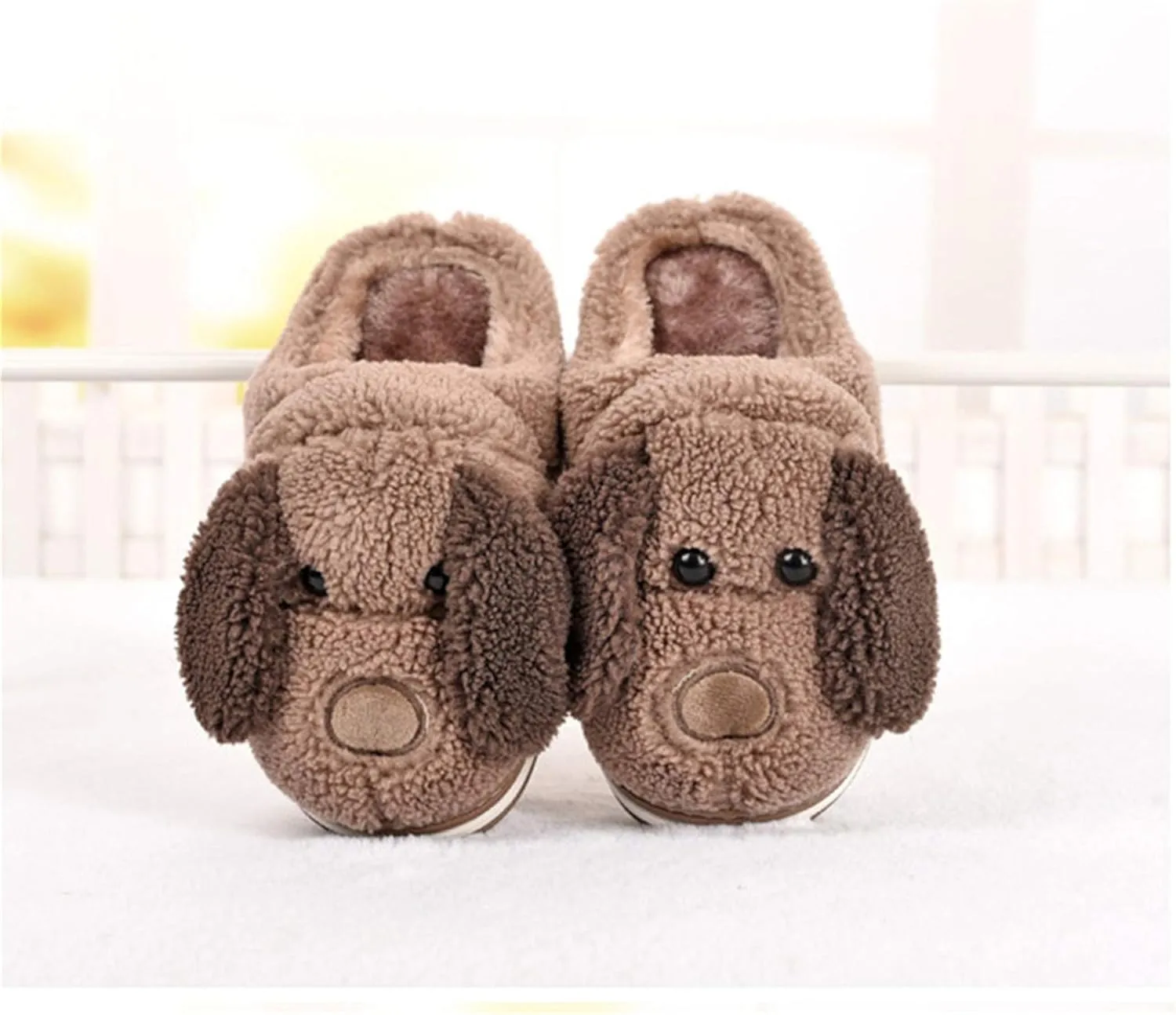 Women's Slippers Dog Animal Slippers Cartoon Plush Slippers Winter Warm Slippers Home Slippers