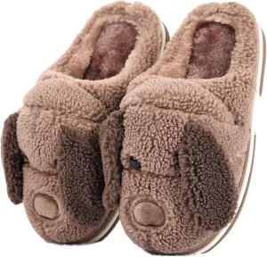 Women's Slippers Dog Animal Slippers Cartoon Plush Slippers Winter Warm Slippers Home Slippers