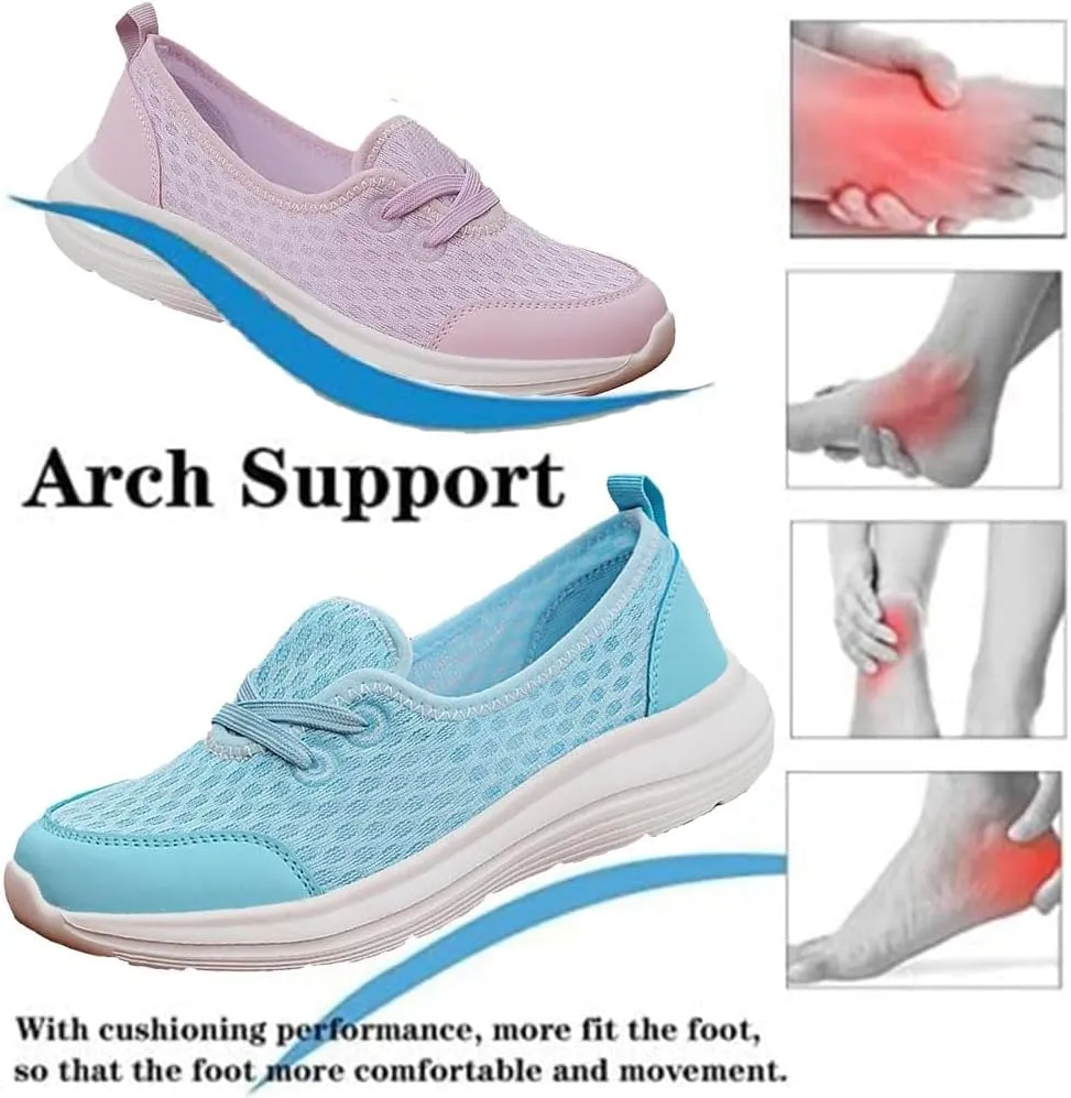Women's Soft Sole Mesh Comfort Orthopedic Shoes, Non Slip Low Top Casual Shoe
