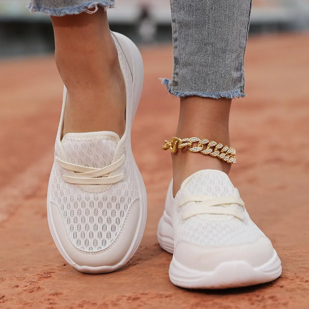 Women's Soft Sole Mesh Comfort Orthopedic Shoes, Non Slip Low Top Casual Shoe