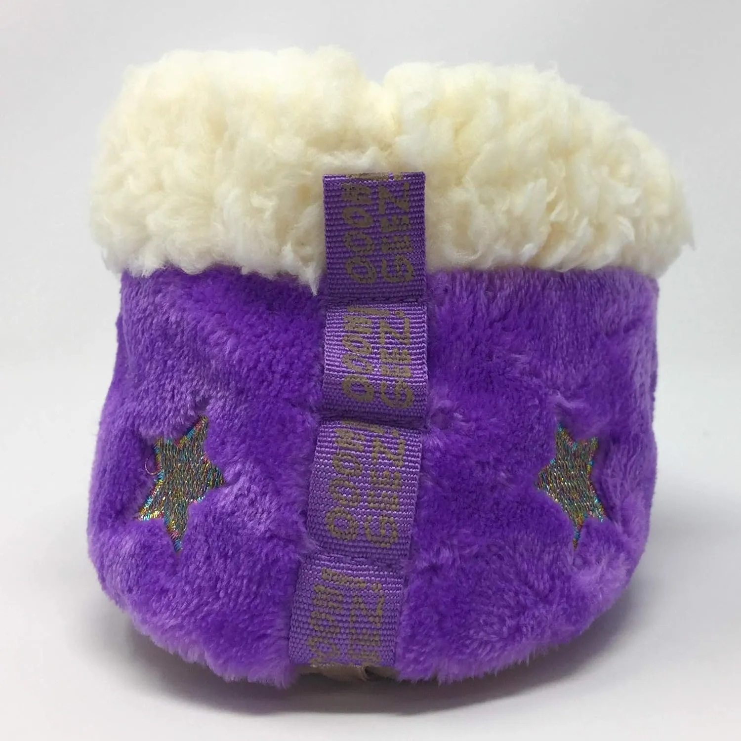 Women’s The Starz Plush Slippers, Cute Fuzzy Sherpa Slippers, Glitter and Stars House Indoor Shoes