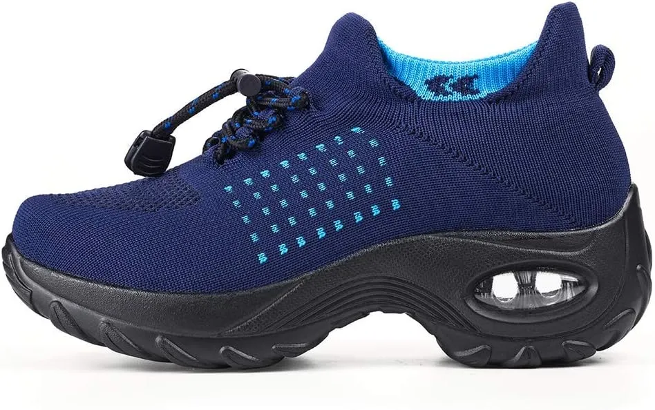 Women's Walking Shoes Sock Sneakers - Mesh Slip On Air Cushion Lady Girls Modern Jazz Dance Easy Shoes Platform Loafers