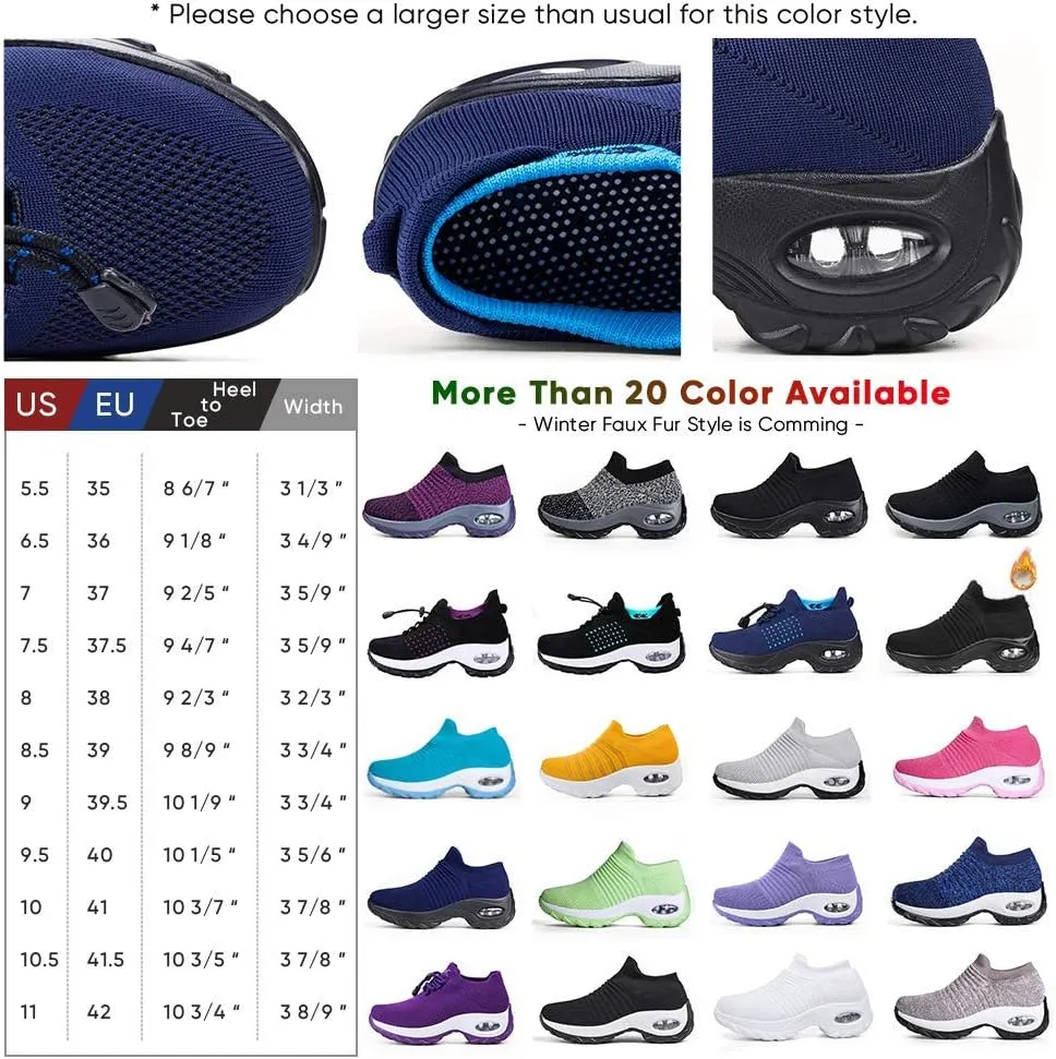 Women's Walking Shoes Sock Sneakers - Mesh Slip On Air Cushion Lady Girls Modern Jazz Dance Easy Shoes Platform Loafers