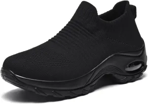 Women's Walking Shoes Sock Sneakers - Mesh Slip On Air Cushion Lady Girls Modern Jazz Dance Easy Shoes Platform Loafers