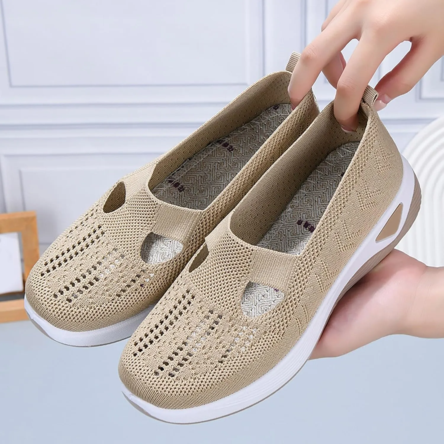 Women's Woven Orthopedic Breathable Soft Walking Running Shoes for Men Wide Feet Men's Shoes Casual Slip On Sneakers Black Tennis Shoe Loafers Shoe