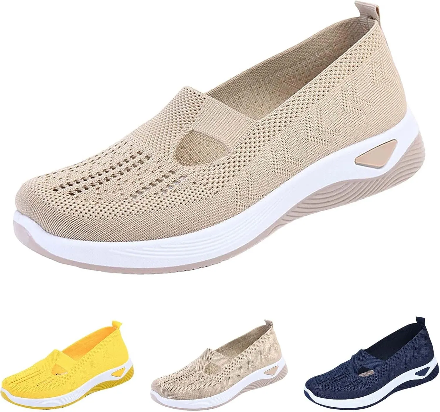 Women's Woven Orthopedic Breathable Soft Walking Running Shoes for Men Wide Feet Men's Shoes Casual Slip On Sneakers Black Tennis Shoe Loafers Shoe