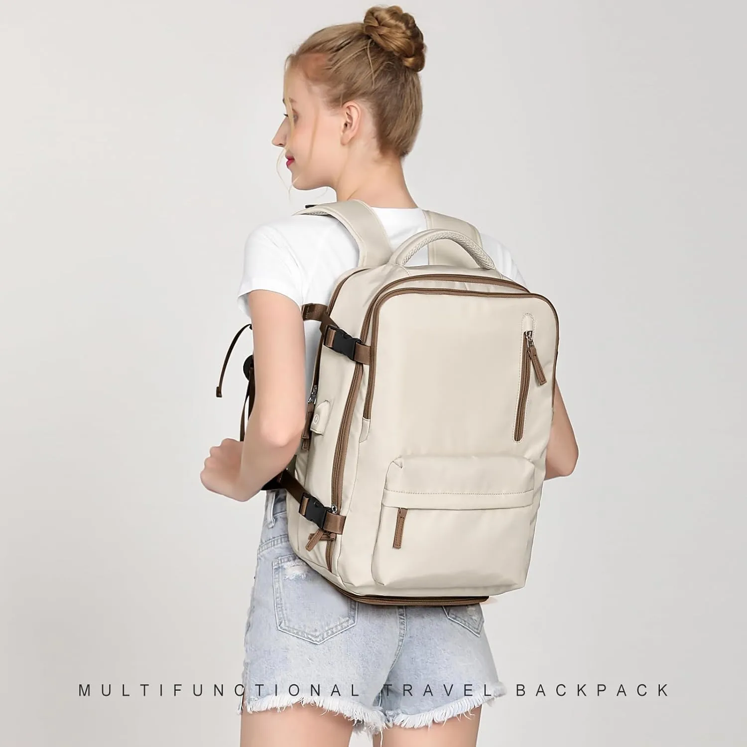 WONHOX Large Travel Backpack Carry on Flight Approved Laptop Work Business Backpack for Women Men Mochila de Viaje
