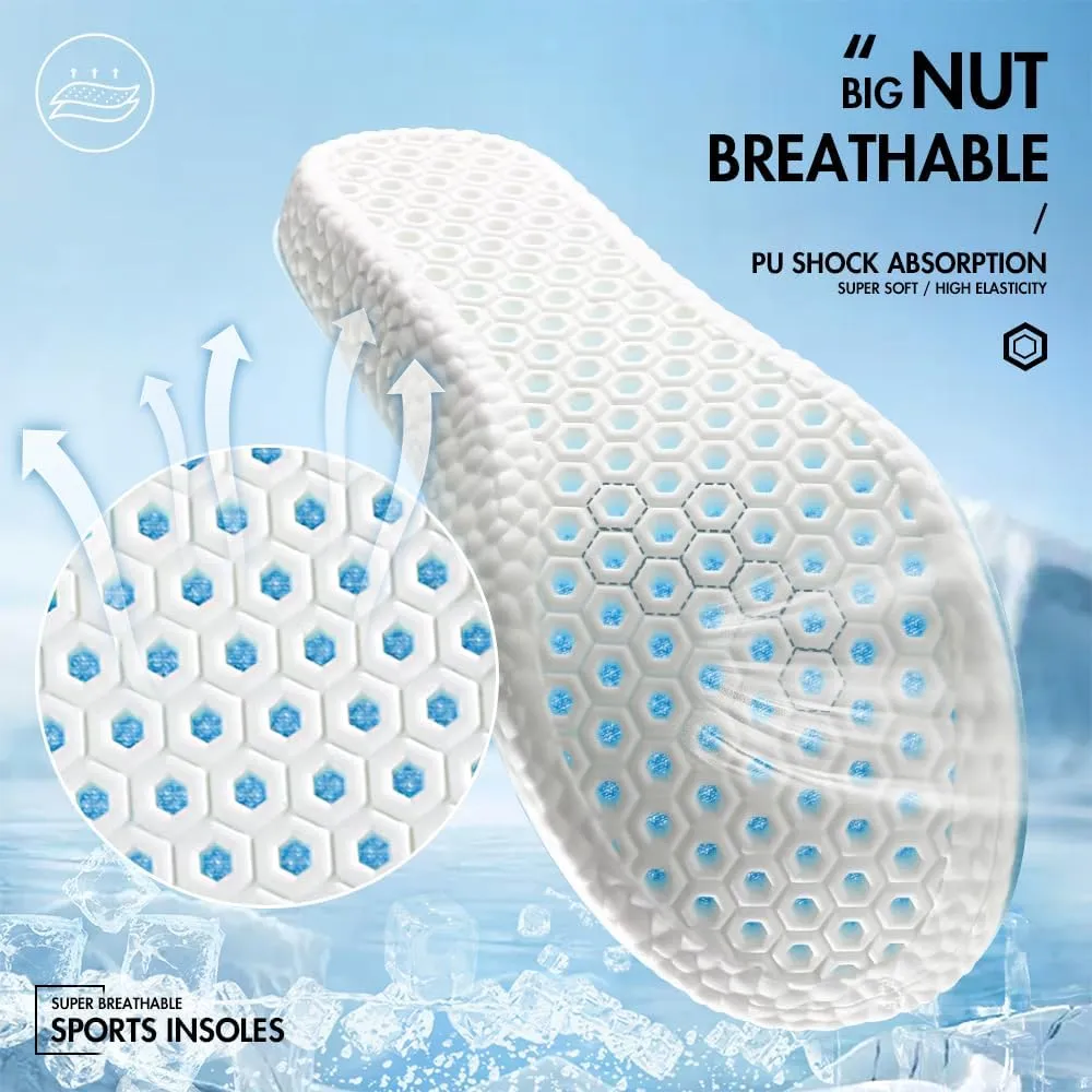 XINIFOOT 3 Pairs Breathable Shock Absorption Sport Shoe Insoles for Men&Women Elastic Soft Running Shoes Pad Replacement Insole (XL Men 10.5-12 / Women 13-14.5)