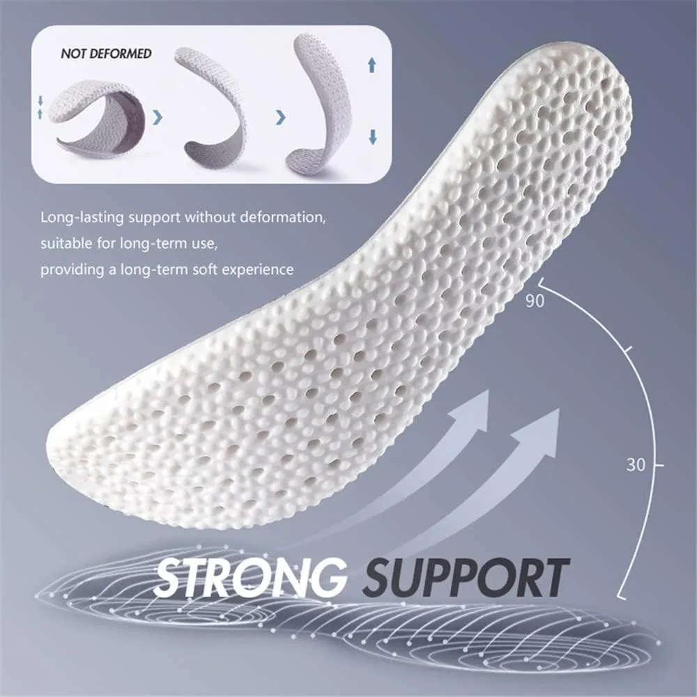 XINIFOOT 3 Pairs Shock Absorption Flexible Replacement Insoles PU Elastic Inserts - Relieve Foot Pain - Maximum Cushion Comfortable Insoles for (Men Black)