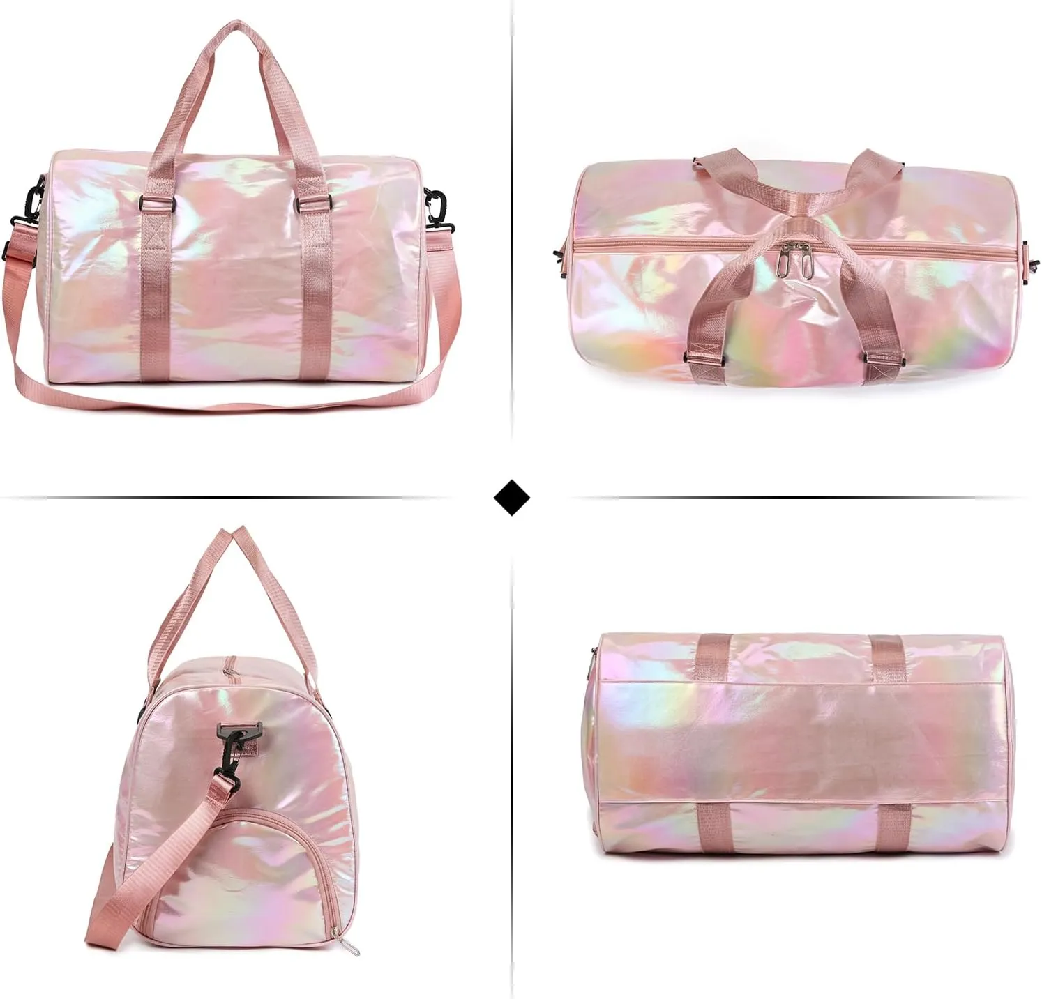 Yaopeing Gym Bag with Shoes Compartment,Sports Duffle Bag for Women,Waterproof Travel Gym Tote Bags for Swimming,Yoga,Fitness,Camping,Pink