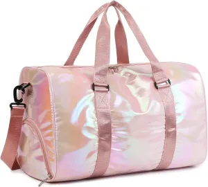 Yaopeing Gym Bag with Shoes Compartment,Sports Duffle Bag for Women,Waterproof Travel Gym Tote Bags for Swimming,Yoga,Fitness,Camping,Pink