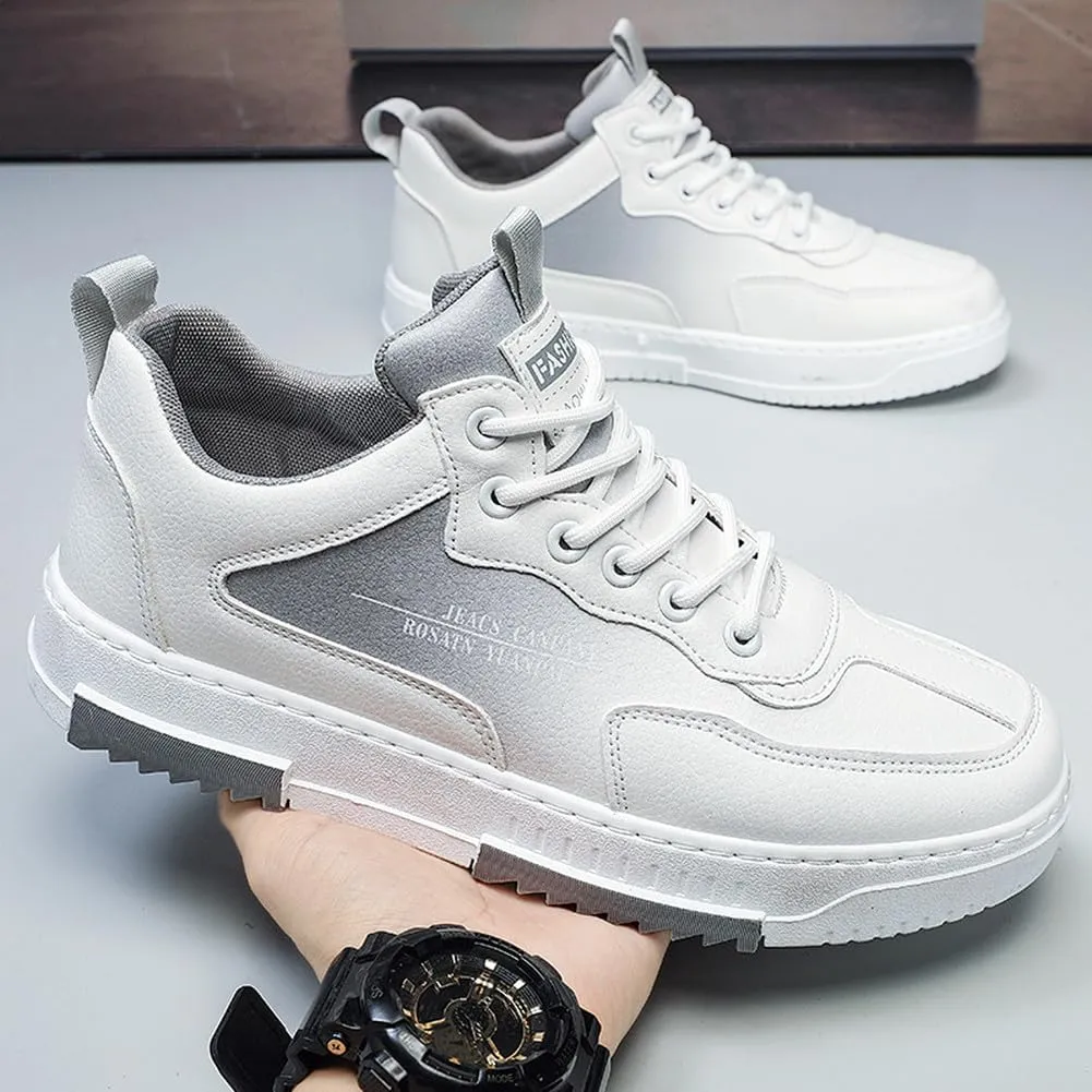 YAXE Men's Casual Comfortable High Top Lace Up Skateboard Shoes Soft Soles Anti Slip and Shock-Absorbing Walking Sneakers