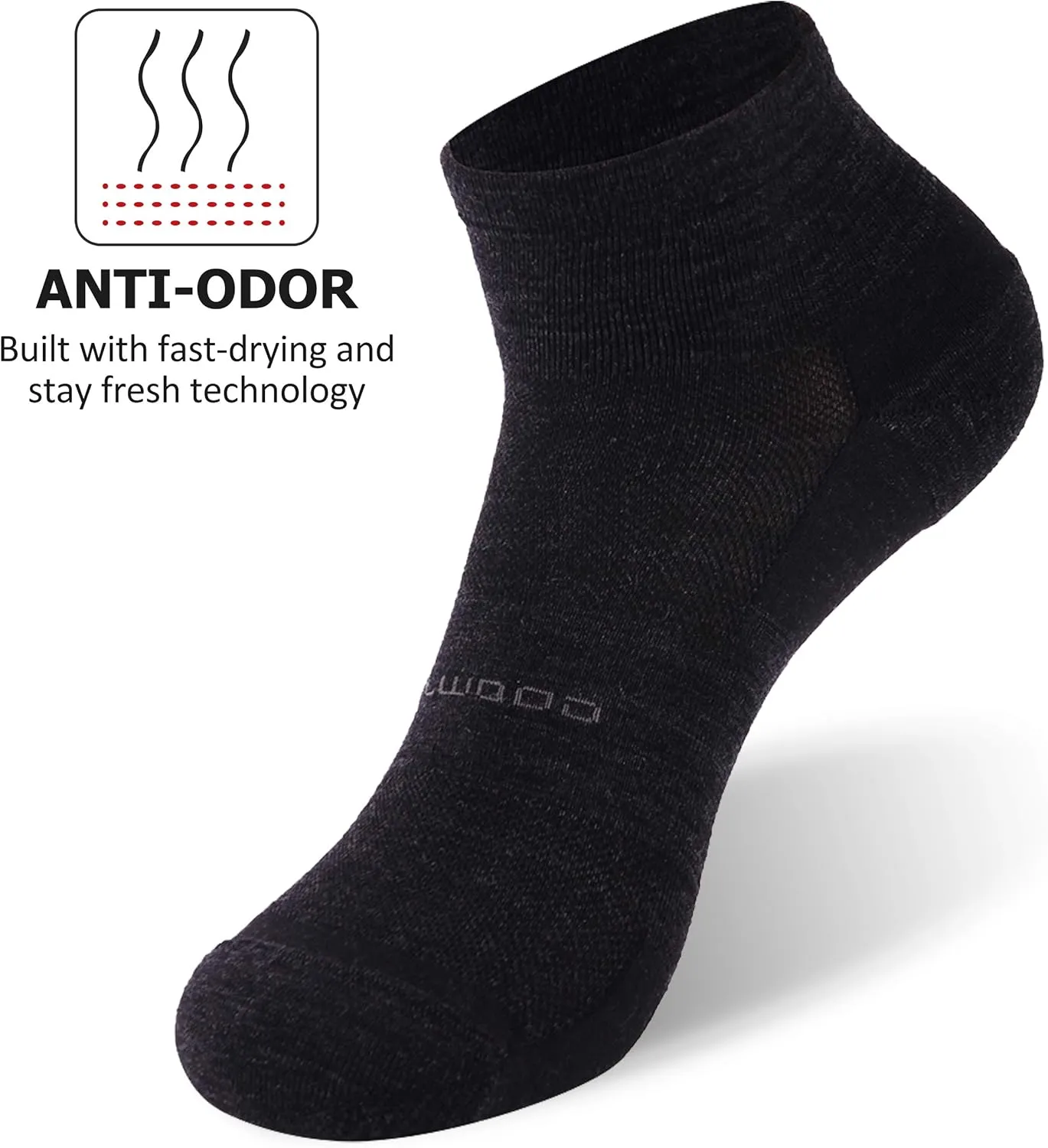 ZEAL WOOD Merino Wool Ankle Athletic Socks Low Cut Running Golf Tennis Hiking Socks Quarter 3 Pairs