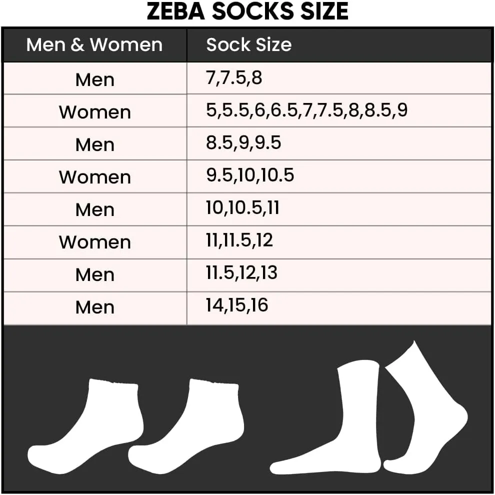 ZEBA Unisex Crew Socks - Experience Ultimate Comfort with Soft Breathable Socks for Men and Women
